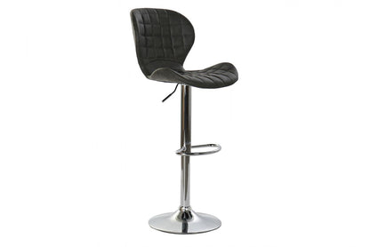 Taburete Pu Metal 47X50X110 110Cm Gris Oscuro