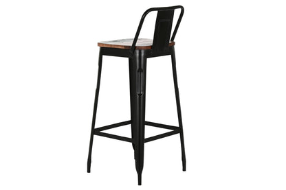 Taburete Metal Madera 41X40X97_5 Negro