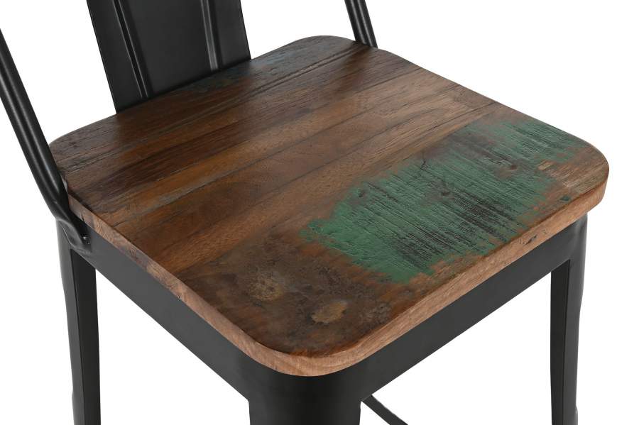 Taburete Metal Madera 41X40X97_5 Negro