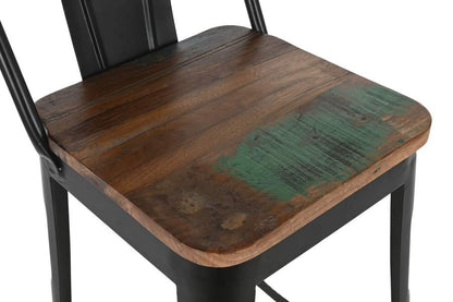Taburete Metal Madera 41X40X97_5 Negro