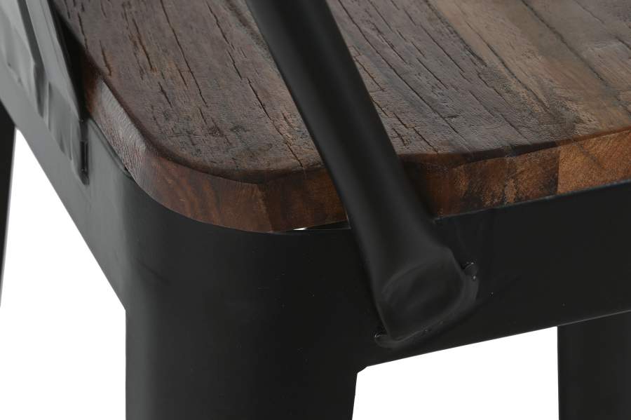 Taburete Metal Madera 41X40X97_5 Negro