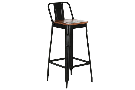 Taburete Metal Madera 41X40X97_5 Negro
