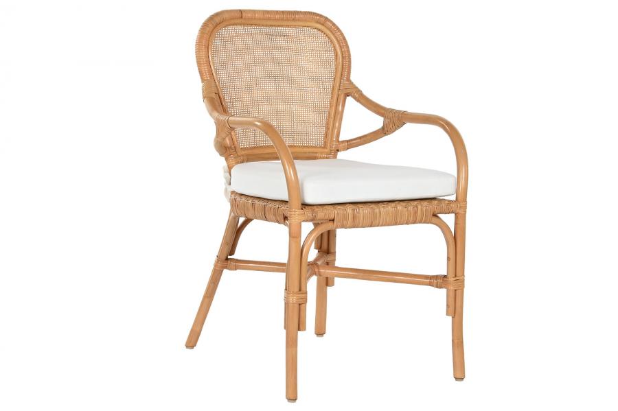 Silla Bambu Ratan 55X62X86 Natural