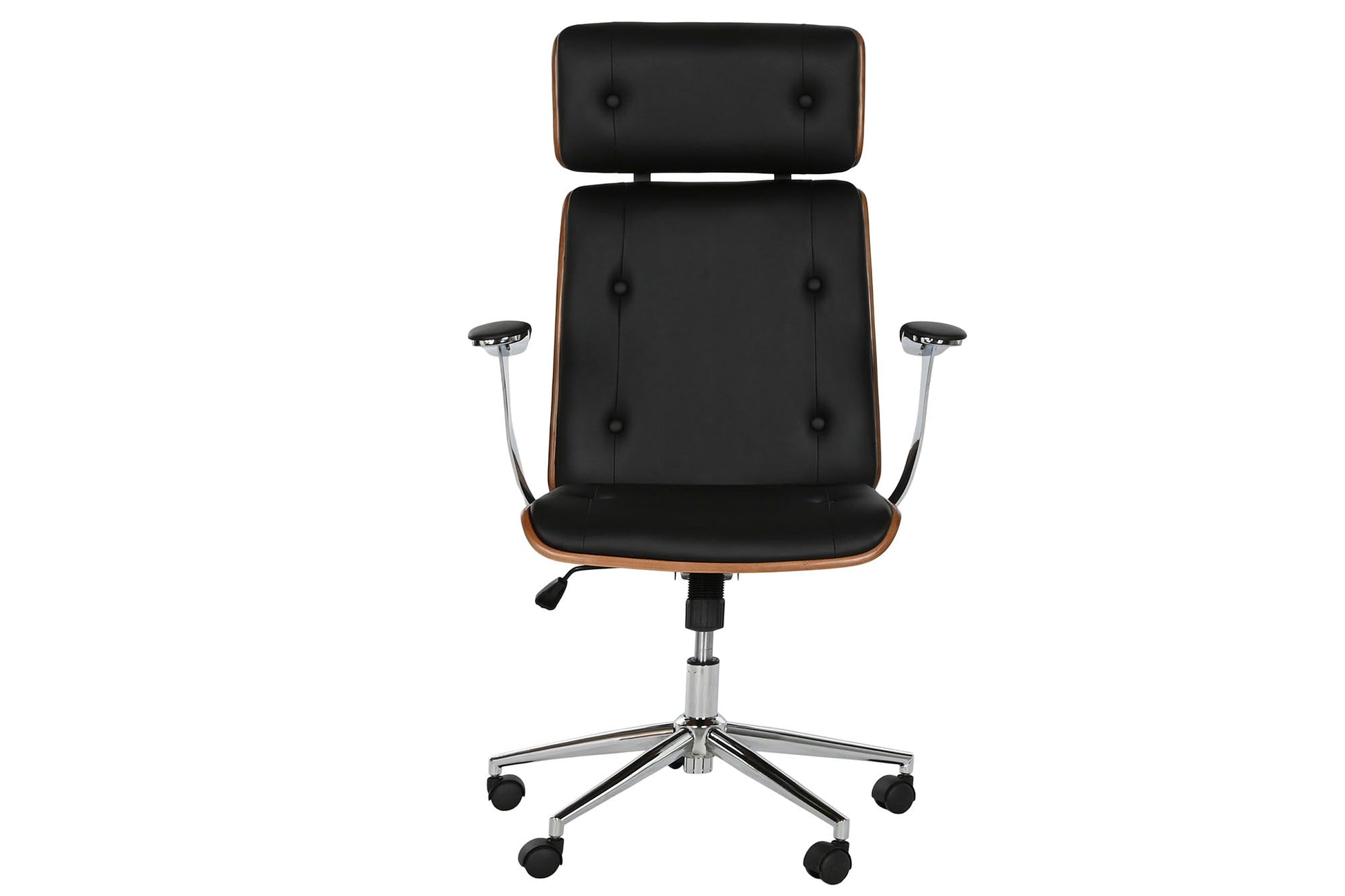 Silla Madera Pu 71X69X108_5 116_5 Ruedas Negro