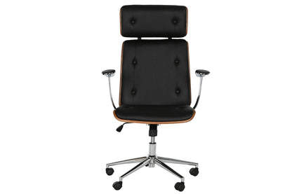 Silla Madera Pu 71X69X108_5 116_5 Ruedas Negro