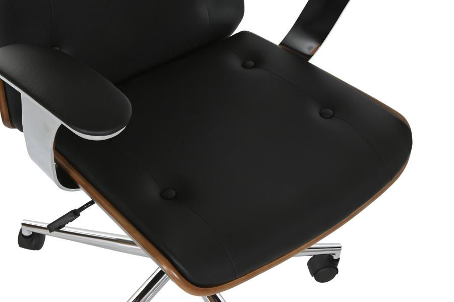 Silla Madera Pu 71X69X108_5 116_5 Ruedas Negro