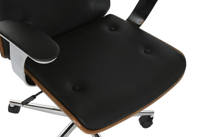 Silla Madera Pu 71X69X108_5 116_5 Ruedas Negro