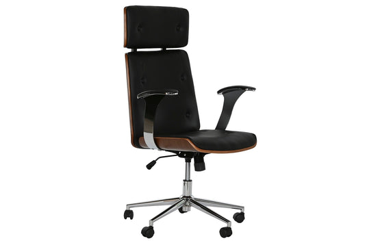 Silla Madera Pu 71X69X108_5 116_5 Ruedas Negro