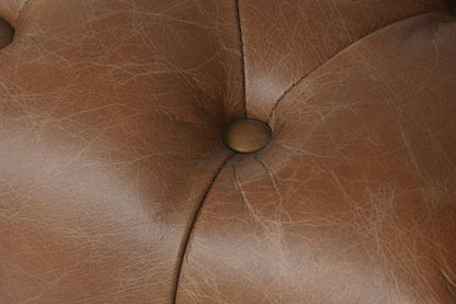 Sofa Piel Acero 209X77X74 Capitone Cognac