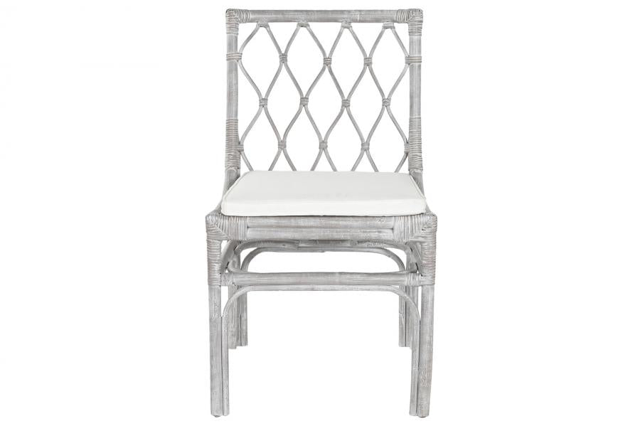 Silla Ratan 50X56X85 Con Cojin Decape Blanco