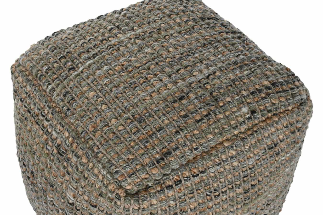 Reposapies Yute Lana 45X45X45 Tejido A Mano