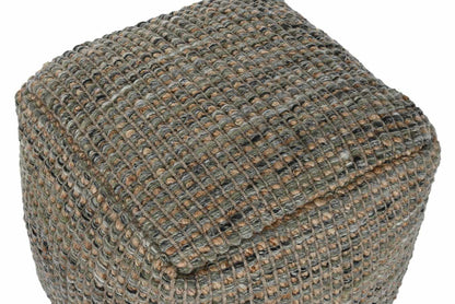 Reposapies Yute Lana 45X45X45 Tejido A Mano