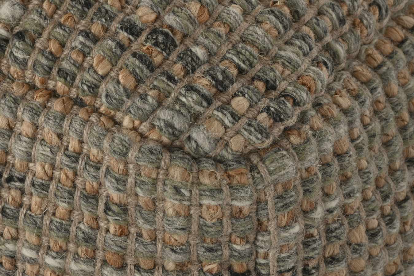 Reposapies Yute Lana 45X45X45 Tejido A Mano