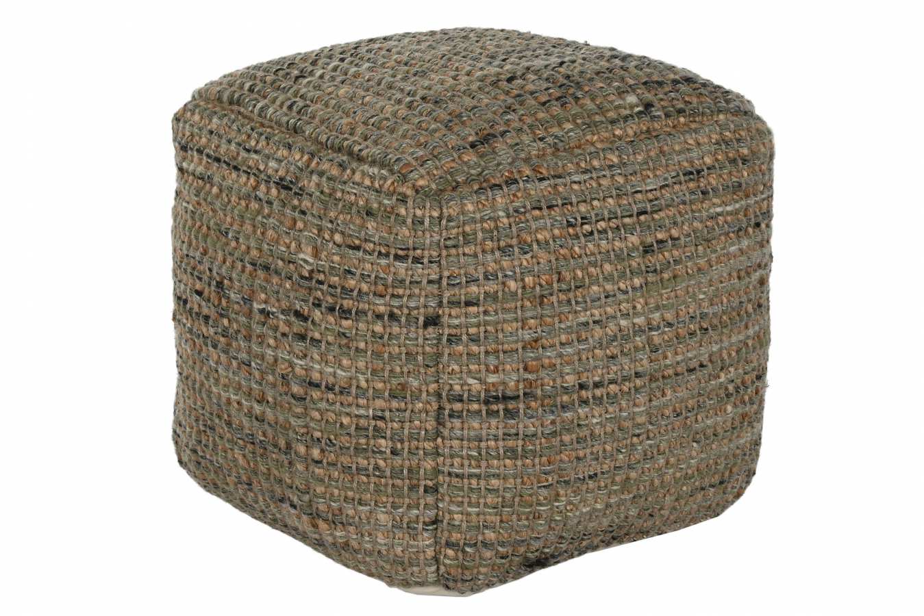 Reposapies Yute Lana 45X45X45 Tejido A Mano