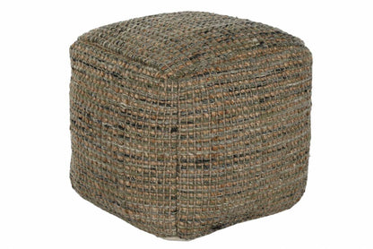 Reposapies Yute Lana 45X45X45 Tejido A Mano