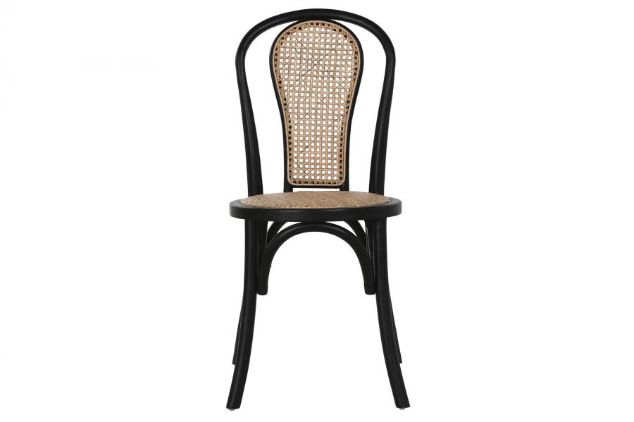 Silla Olmo Ratan 40X42_5X89 Apilable Negro