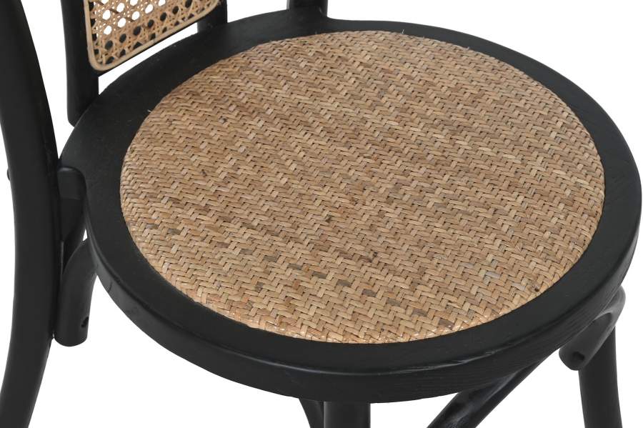 Silla Olmo Ratan 40X42_5X89 Apilable Negro