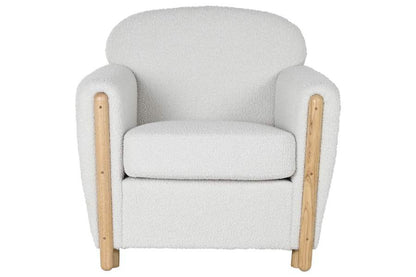 Sillon Poliester Madera 81X78X82 Bucle Blanco