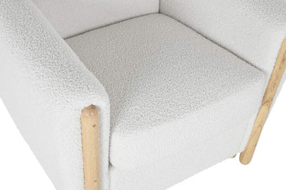 Sillon Poliester Madera 81X78X82 Bucle Blanco