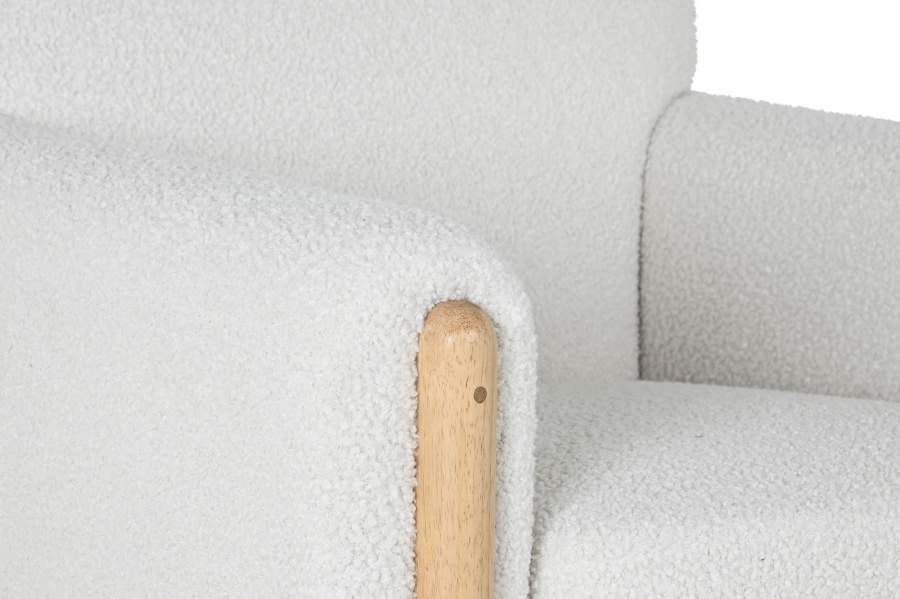 Sillon Poliester Madera 81X78X82 Bucle Blanco