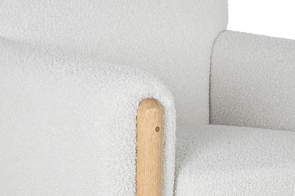 Sillon Poliester Madera 81X78X82 Bucle Blanco