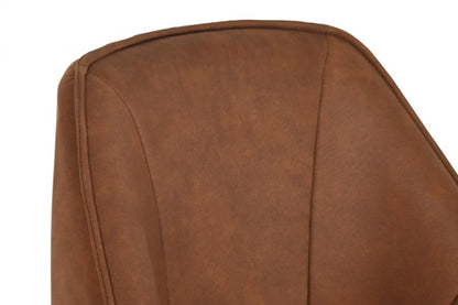 Silla Microfibra Metal 67X64X83 Simil Piel Camel