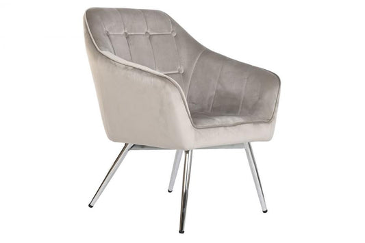 Butaca Poliester Metal 74X67X90 Velvet Gris
