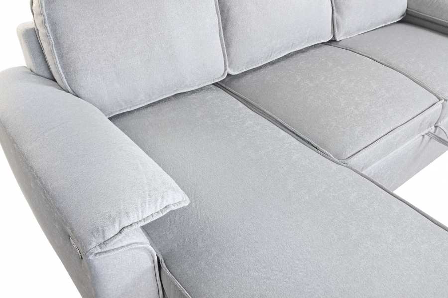 Sofa Cama Poliester 220X153X88 Gris Claro