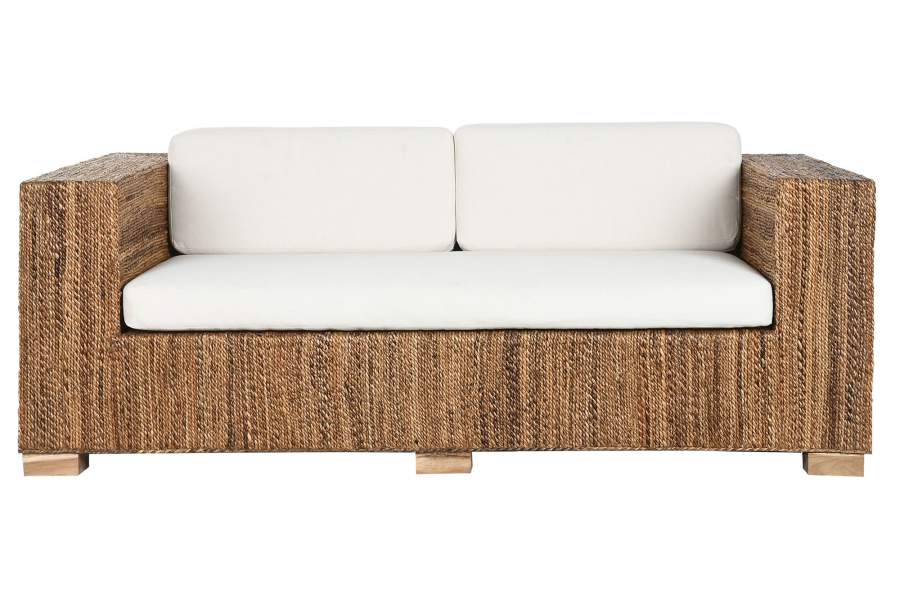 Sofa Fibra Teca 192X92X65 3 Plazas+ Cojines