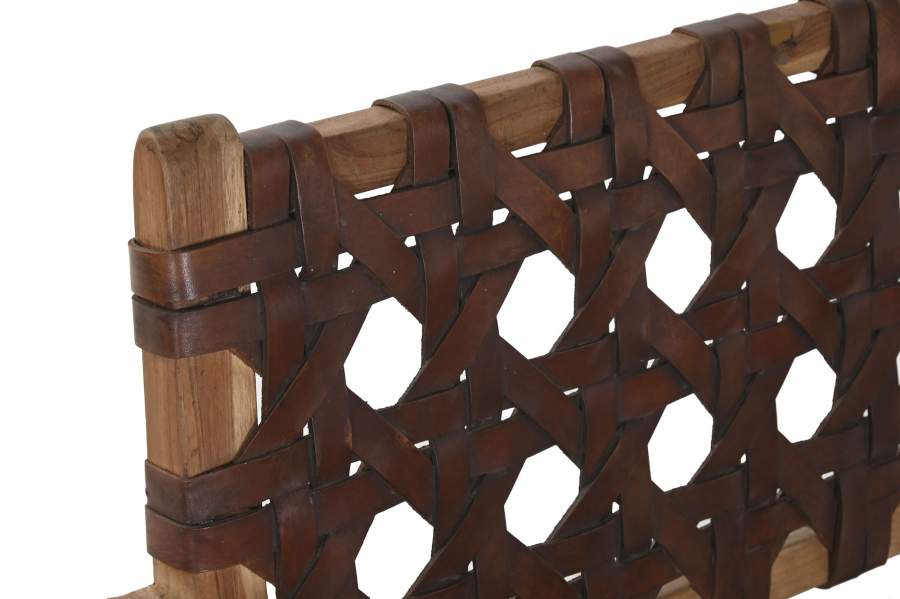 Sillon Teca Piel 56X58X74 Trenzado A Mano Marron
