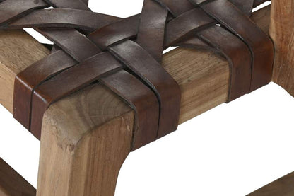Sillon Teca Piel 56X58X74 Trenzado A Mano Marron