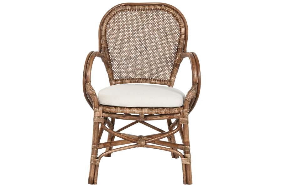 Silla Ratan 52X62X90 Incluye Cojin Marron