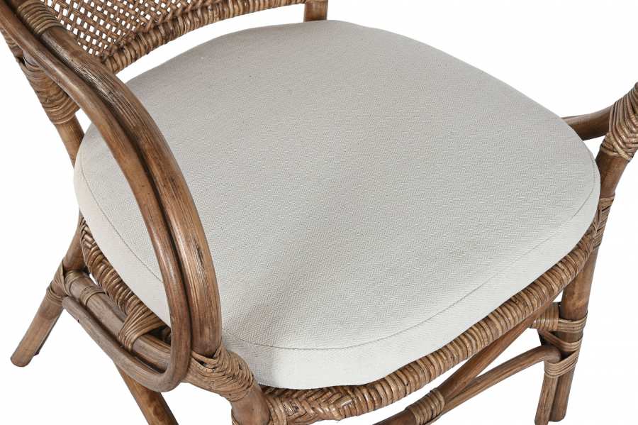 Silla Ratan 52X62X90 Incluye Cojin Marron