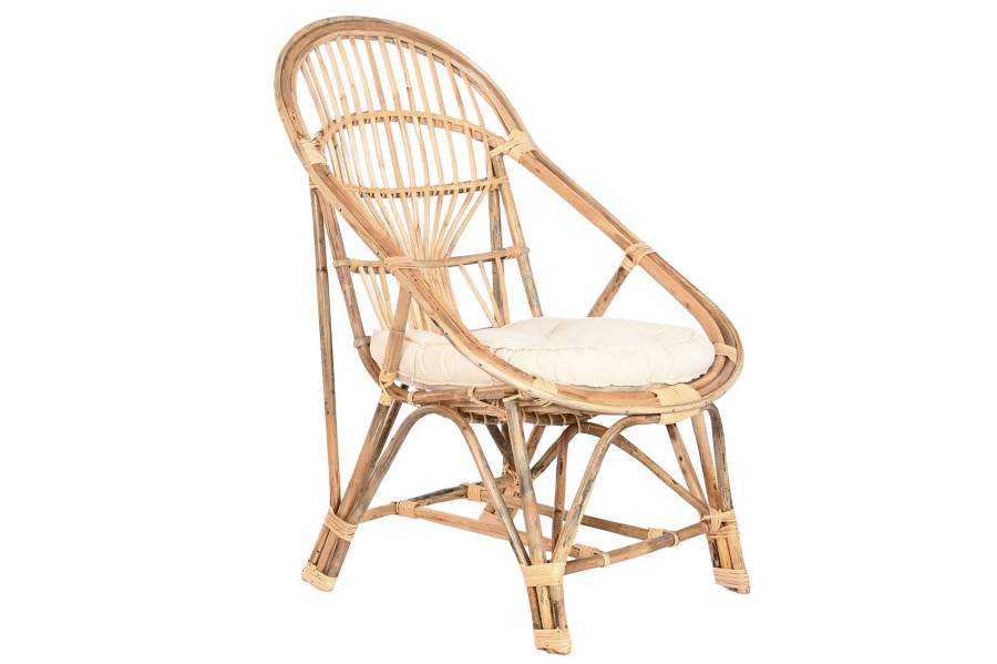 Silla Bambu Ratan 63X55X90 Natural