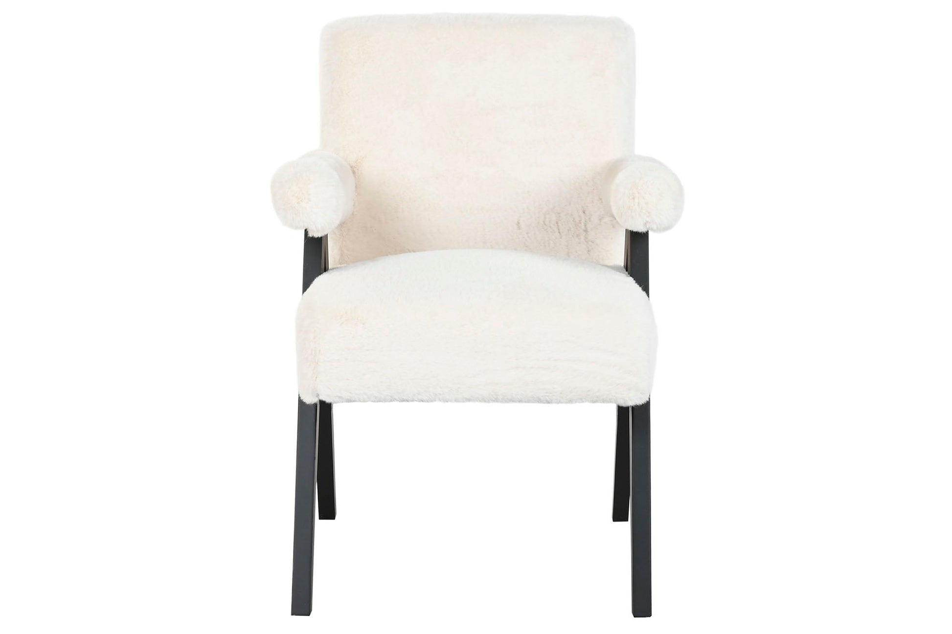 Butaca Madera 54X64X86 Pelo Blanco