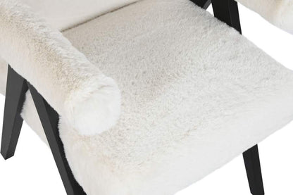Butaca Madera 54X64X86 Pelo Blanco