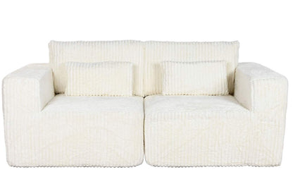 Sofa Poliester Foam 220X158X91 Modular Pana Crema