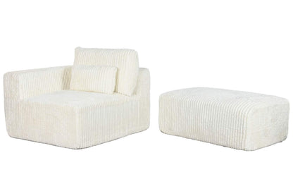 Sofa Poliester Foam 220X158X91 Modular Pana Crema