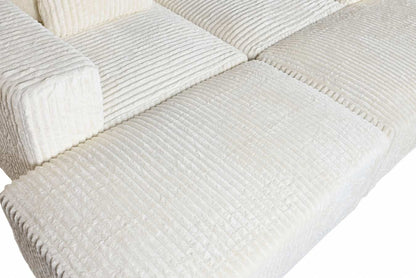 Sofa Poliester Foam 220X158X91 Modular Pana Crema
