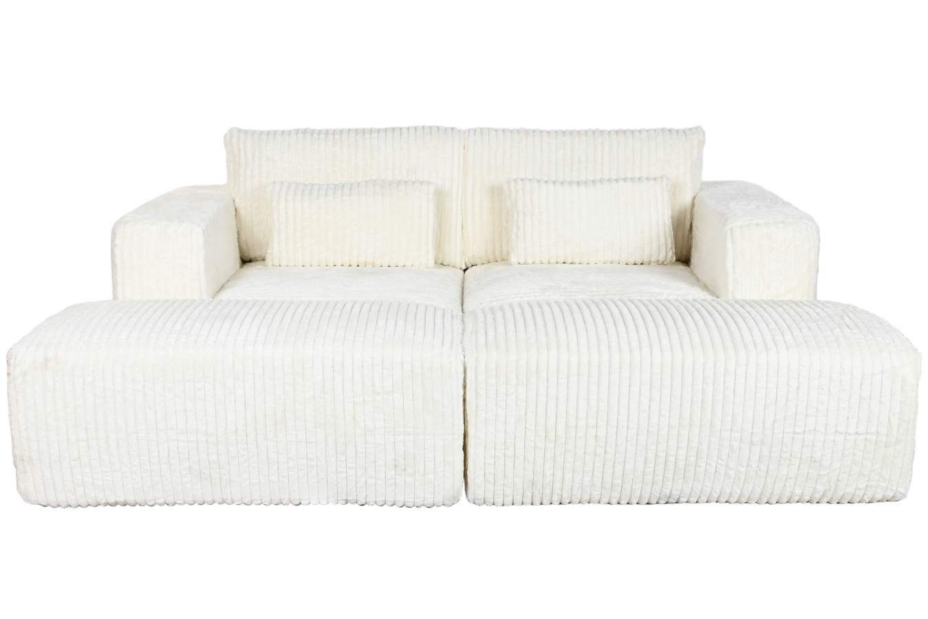 Sofa Poliester Foam 220X158X91 Modular Pana Crema