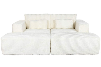 Sofa Poliester Foam 220X158X91 Modular Pana Crema