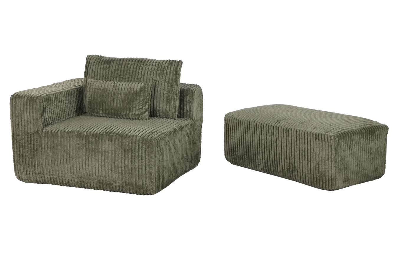 Sofa Poliester Foam 220X158X91 Pana Verde