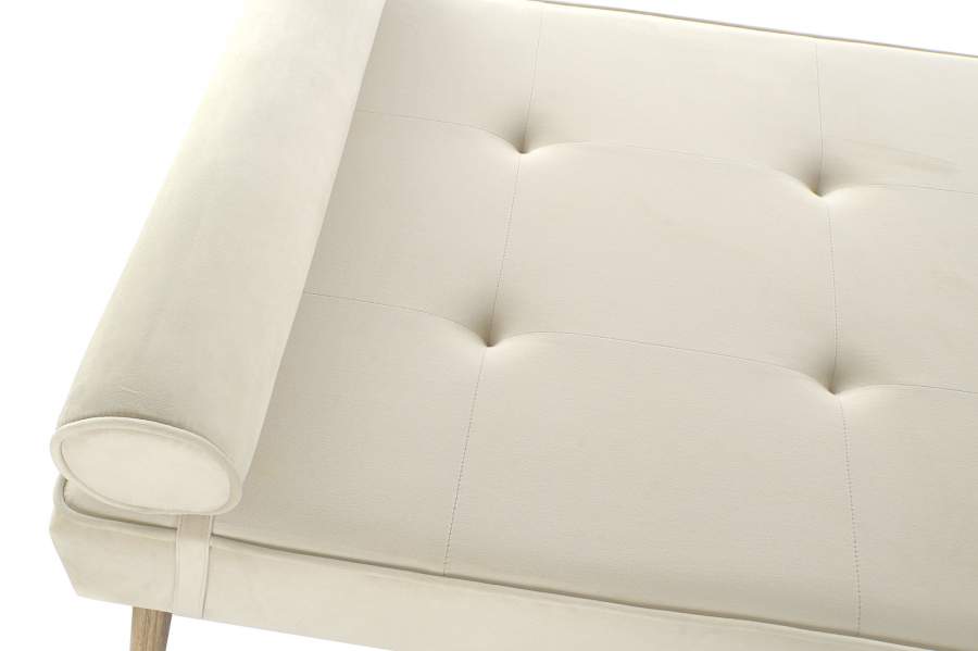 Divan Poliester Metal 184X76X62 Crema