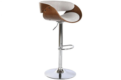 Taburete Poliester Nogal 54X53X101_5 Ajustable