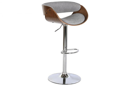 Taburete Poliester Nogal 54X53X101_5 Ajustable
