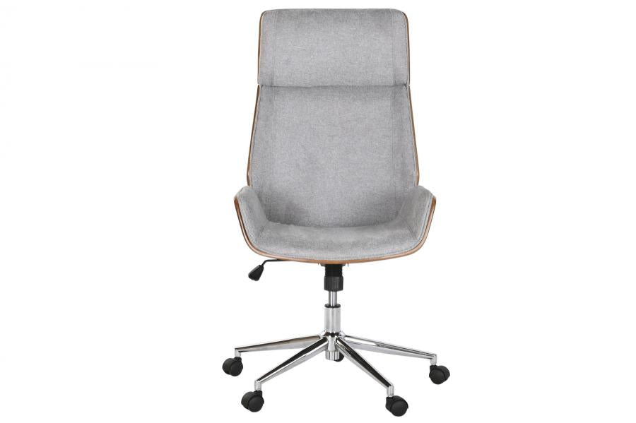 Silla Pu Nogal 60X65_5X118 Ajustable Cromado Gris