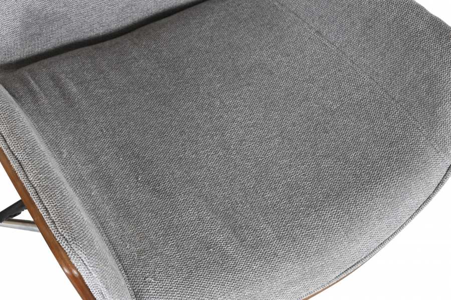 Silla Pu Nogal 60X65_5X118 Ajustable Cromado Gris