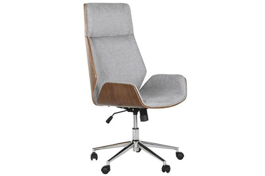 Silla Pu Nogal 60X65_5X118 Ajustable Cromado Gris