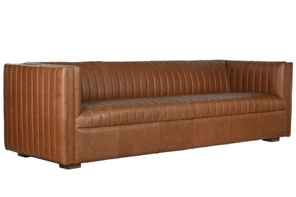 Sofa Piel 246_5X92X73 4 Plazas Cognac