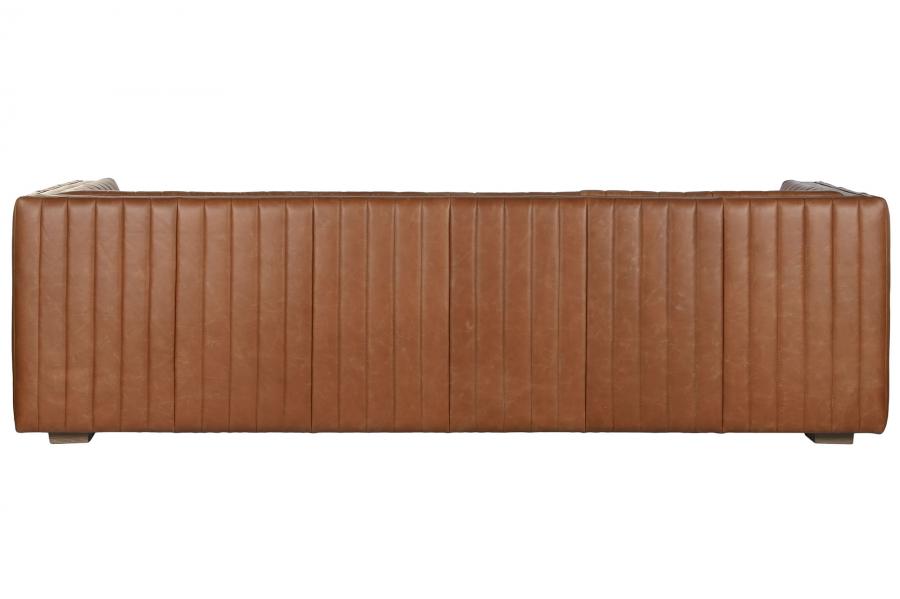 Sofa Piel 246_5X92X73 4 Plazas Cognac